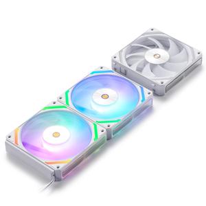LTC CF-121D 120mm PC Case Fan, Daisy-Chain Connection, 5V 3Pin ARGB Lighting, 4 Pin PWM Case Fan, for Radiator/Computer Case Cooling, 120x120x25mm, 3 Pack, White