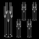 4 set 5 Arms 34.6'' Acrylic Candelabra Centerpieces for Wedding Table Decorations,Clear 5 Arms Candlesticks Holder with Acrylic Shade for Valentine's Day Dinner Party Fireplace Gift Fit LED Candle