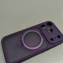 CANSHN 360 Spin Magnetic Stand for iPhone 17 Pro Case with Camera Control [Full Camera Protection] [Compatible with Magsafe] Translucent Matte Shockproof Protective Phone Cover 6.3" - Deep Purple