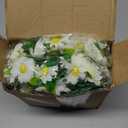 2 Pack Artificial Daisy Flowers Vine, 13.6 Ft Silky Artificial Garland with White Daisy and Vine Floral Garlands Decoration for Room Wall, Flower Themed Party, Wedding Supplies