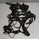 Kaei&Shi Strappy Harness, All Adjustable, Underwire Racerback, 4pc Garter Set (Black) S