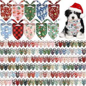 200PCS Christmas Dog Bandanas Bulk Xmas Pet Costume Christmas Patterns Dog Outfit Holiday Washable Scarf Pets Triangle Head Scarves Bandanas Puppy Bibs for Girl and Boy
