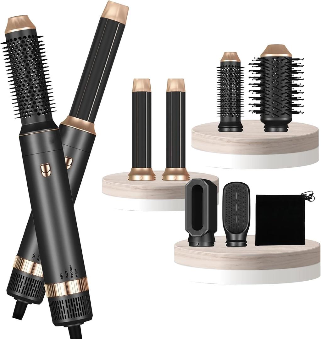 Hair Dryer Brush,6 in 1 Professional Hot Air Styler,Powerful Air Curling Wrap Styler,Negative Ionic Hair Dryer Fast Drying, Multi Hair Stylerfor Curling Volumizing Straightening Styling