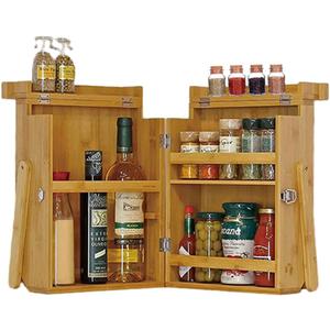 Bamboo Outdoor Picnic Carrying Box, Multifunctional Storage Box Seasoning, Portable Sauce And Spice Storage Package, Multifunctional Kitchen Organizer.