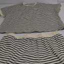 MISSACTIVER 2 Piece Lounge Set Women Stripe Knit Short Sleeve Tee Shirts Shorts Casual Summer Loungewear Shorts Sets XL