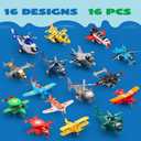 JOYIN 16 Pcs Pull Back Airplane Toys, Boys Plane Playset, Aircraft Incl Helicopter, Fighter, Bomber, Gifts for Toddler Kids 3+ Years Old, Easter Basket, Treasure Box Toys for Classroom