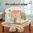 Koko's Cat Town DIY Miniature House Kit, Tiny White House Series Bathroom Building Kit, Dollhouse with 254PCS, Cat Toys Gift for Girls Boys Teens Kids Ages 3+