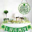 St. Patrick's Day Wreath 12 Inch Clover Porch Wreaths Happy Saint Patrick Wreaths Decor Hanging Sign Reversible Wooden Front Door Wreath for Holiday Home Door Wall Decorations Indoors Outdoors 1 Pcs