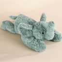 Aplushuman Microwavable Heating Pad Cyan Elephant Plush - Weighted Stuffed Animal Toy with Tourmaline Beads & Lavender - 1.8 lb for Long Lasting Cozy Warmth - Includes Gift Box & Greeting Card