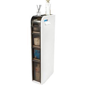 4-Tier Bathroom Floor Cabinet, Narrow Bathroom Storage Cabinet, Mobile and No Installation Required, Perfect for Small Space Laundry Rooms, Toilet Areas, and Living Room Gaps