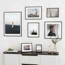 8x10 inch Picture Frame (Set of 3), 8x10Photo Frames with 5x7 Removable Mat, High Definition Plexiglass, Vertical and Horizontal Display, Wall Hanging Photo Frame, Black