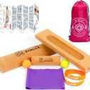 Extra Long Cork Balance Board - Longer Than Other Balance Plates, Foot Restoration & Balance Kit for Plantar Fasciitis Recovery - Professional Ankle Strength & Stability Trainer for Seniors & Standing Desk - Supports 440+ Lbs