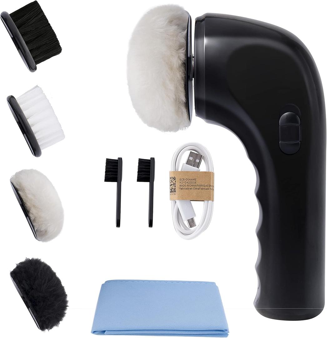 Electric Shoe Shine Kit, Electric Shoe Polisher Brush Shoe Shiner Dust Cleaner Portable Leather Care Kit for Shoes