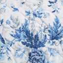 Laura Ashley - Full/Queen Quilt Set, Reversible Cotton Bedding with Matching Shams, Lightweight Home Decor for All Seasons (Breezy Floral Blue, Full/Queen)