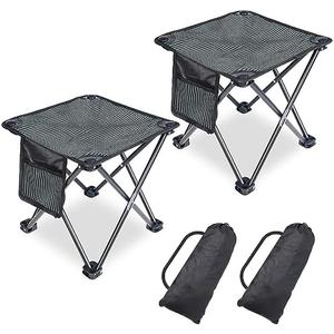 Tevaibo 2 Pack Camping Stool Portable, 13.7 Inch Folding Stool for Outdoor Gardening, Fishing, BBQ, Hiking with Carry Bag (400 LBS Capacity)
