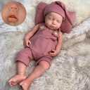 18 inch Lifelike Full Silicone Baby Doll Girl Open Mouth Realistic Reborn Dolls That Look Real Sleeping Baby