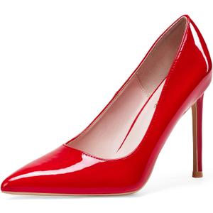 Women High Heels 4 inch Stiletto Pumps Sexy Pointed Toe Patent Leather Slip On High Heel Dress Evening Party Pump Shoes (9, Red) Women High Heels 4 inch Stiletto Pumps Sexy Pointed Toe Patent Leather Slip On High Heel Dress Evening Party Pump Shoes (9, Red)