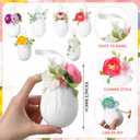 Mindsoft 6 Pcs Easter Egg Hanging Ornaments with Plastic Flowers 3.9 Inch Foam Easter Egg Ornaments for Tree Spring Ball Decorations for Basket Filler Stuffers Wreaths Craft Party Favors (Colorful)