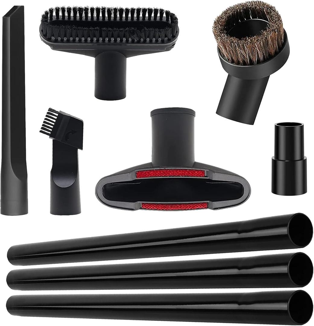9 Pcs Universal Shop Vac Accessories Kit 1 1/4 inch & 1 3/8 inch Shop Vac Attachments with Wet Dry Plastic Vacuum Hose Adapter Extension tube for Vacuum Cleaners Accessories