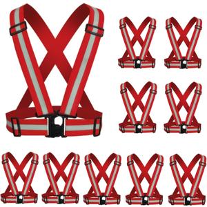 Reflective Vest, High Visibility Safety Vest Straps Reflective Gear for Night Running Walking Cycling for Men Women Kids