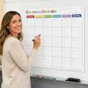 Jumbo 22 x 28 Inch Teaching Calendar, 4 Panel Magnetic Writing Surface, Complete Erase PET Vinyl, Teacher Classroom Supplies