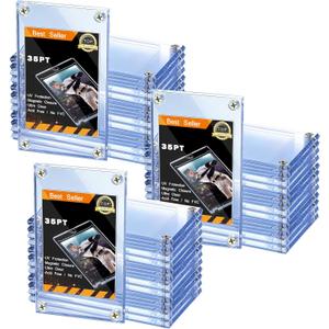 25 Pieces Acrylic Card Holder Screw Trading Card Protector 35 PT Clear Protectors for Baseball Football Sports Game Cards Storage and Display