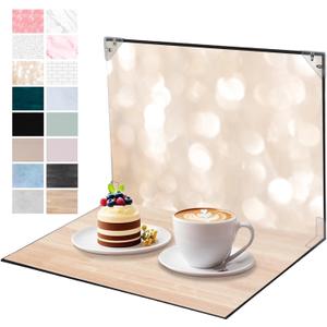 Product Photography Backdrops, 8PCS 16Patterns Small Photo Backdrop Board, ugc Background Board for Content Creators, Double Sided Flat Lay Photoshoot Props for Food Jewelry Cosmetics 16x11.5inch