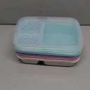 4 Pack Bento Lunch Box Set 3 Compartment Food Storage Containers Wheat Straw Meal Prep Lunch Box Plastic Food Storage Containers, Microwave and Dishwasher Safe, Light Color