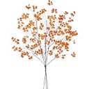 FAICOIA 3Pcs Artificial Branches with Leaves Greenery Faux Twigs and Branches 49" Artificial Plants Indoor Orange Fake Twigs Tree Long Stems for Office Wedding Shop Vase Fillers Home Fall Decor Autumn