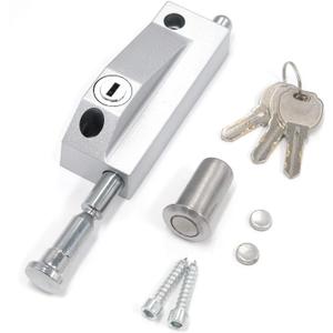 MY MIRONEY Sliding Door Lock for Window Glass Patio Doors Silver Auxiliary Security Lock(Uses Yale Lock Keyway)