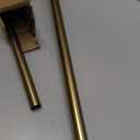 Warm Gold Curtain Rods for Windows 28 to 48", 1-Inch Blackout Curtain Rods with Aluminum Brackets and End Cap Finials, Adjustable Drapery Rods for Sliding Glass Door/Bedroom/Kitchen/Living Room Etc.