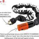Kryptonite Evolution Mini Bike Chain Lock, 3 Feet Long 10mm Steel Chain Heavy Duty Anti-Theft Sold Secure Gold Bicycle Chain Lock with Keys for Bike, Motorcycle, Scooter, Bicycle, Door, Gate, Fence