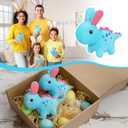 12 Pcs Easter Dinosaur Stuffed Animal Plush Bulk for Kids 6 Style 4.7'' Mini Dinosaur Stuffed Animal Plush Samll Fluffy Toys for Easter Egg Hunt Favor Basket Filler Hunt Game Supply