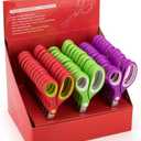 Students Scissors (36 Pairs Teacher Pack, Rounded-tip, 7- Inch) - 7 Soft Touch Blunt Kids School Student Scissors Shears KT-009-R36-A (Pack of 36) (Green)