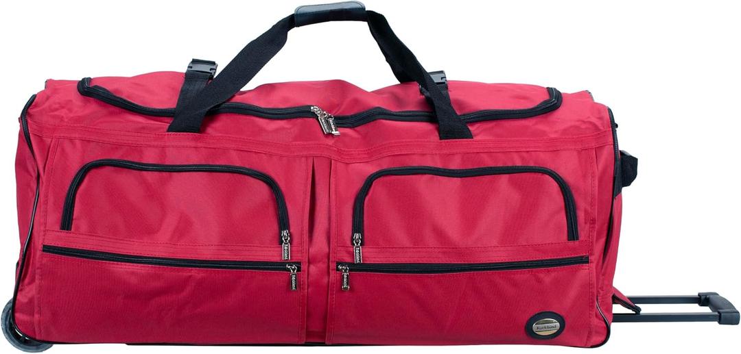 Rockland 40" Polyester Rolling Duffel Bag, Red
