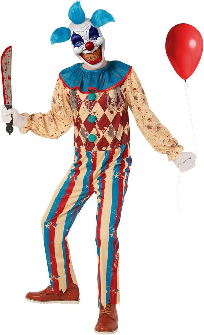 Morph Scary Clown Costume - Creepy Killer Clown Costume for Kids - Halloween (Large)