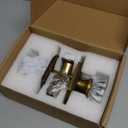 Premium Glass Door Knobs, Bathroom Bedroom Door Knobs with Lock, Privacy Gold Door Knob Interior, Satin Brass