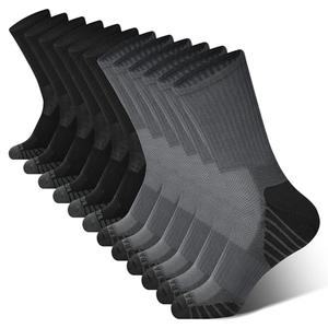 BAMBOO COOL Men's Crew Socks Athletic Running Sports Socks, Cushioned Moisture Wicking, Breathable Arch Support 6 PackXL