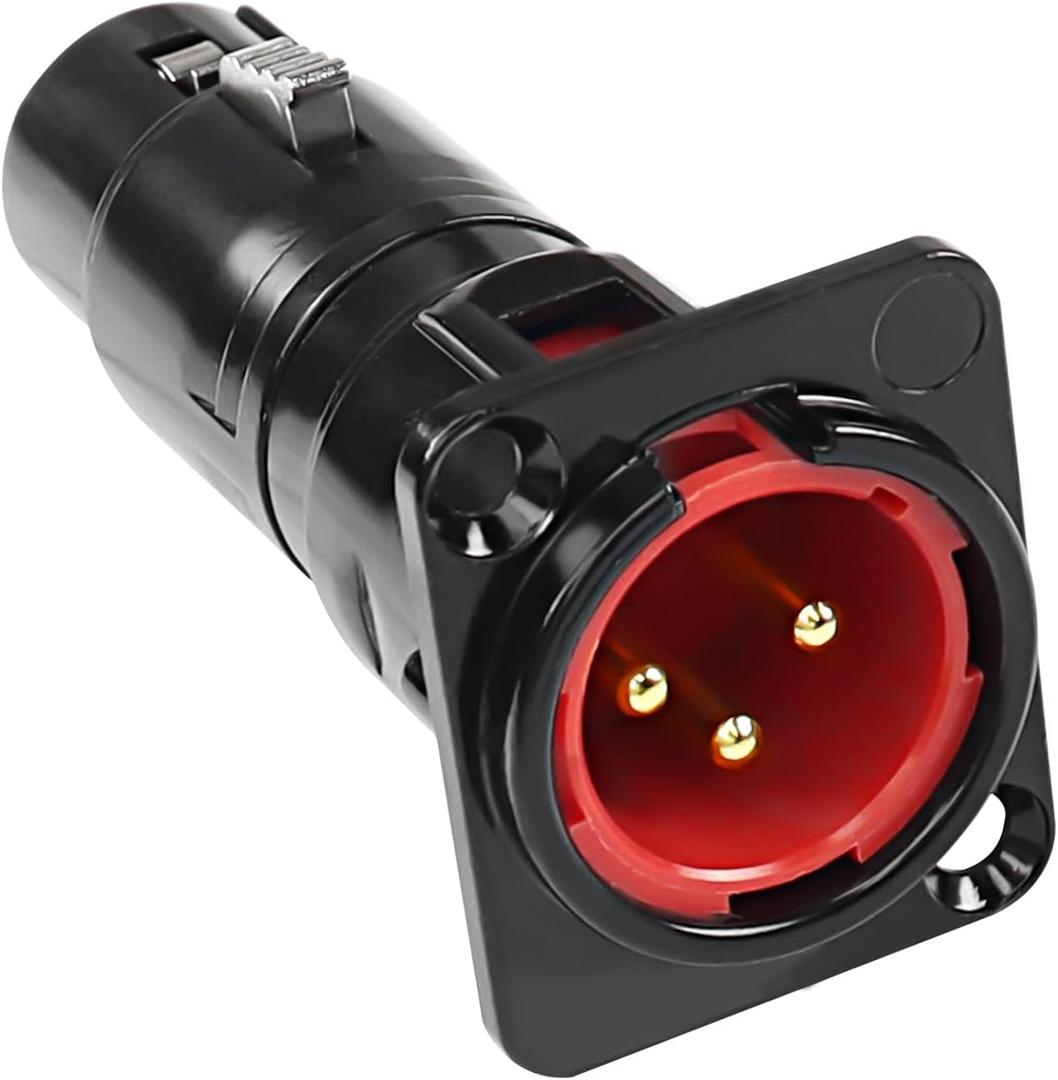 MEIRIYFA XLR 3 Pin Male to Female Pass Through Panel Mount Jack, Mic XLR 3PIN D Series Type Adapter Feed/Pass Thru Converter Compatible with Microphone, Mixer