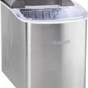 Igloo ICEB26SS Automatic Portable Electric Countertop Ice Maker Machine, 26 Pounds in 24 Hours, 9 Ice Cubes Ready in 7 minutes, With Ice Scoop and Basket, Perfect for Water Bottles, Stainless Steel