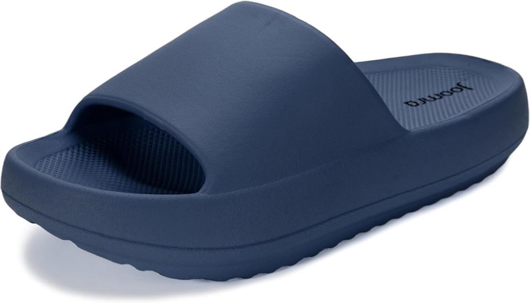 Joomra Arch Support Slides for Women and Men Recovery Thick Sole Sandals Plantar Fasciitis Slippers | Pain Relief (10.5-11.5 Women/9-10 Men, Dark Blue With Arch Support)