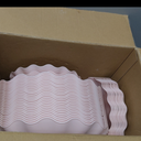 LIYH 50 Pcs Pink Plastic Plates Reusable - Durable and Dishwasher Safe Baby Shower Plates Wavy Daisy Plastic Flower Plate for Party Wedding Birthday Picnics BPA Free (25Guests)