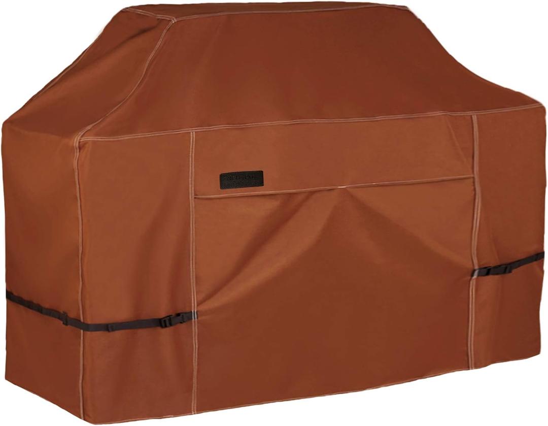 NettyPro Grill Cover Heavy Duty Waterproof 72 Inch, BBQ Gas Grill Cover for Large Weber, Char-Broil, Brinkmann, Jenn Air, Nexgrill Grills and More, Brown