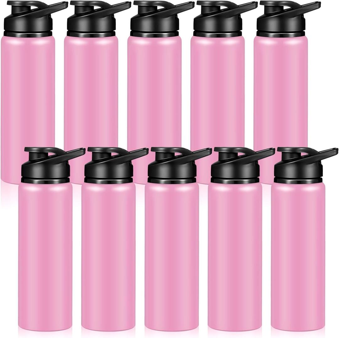 Mimorou 25oz Reusable Aluminum Water Bottles Bulk Multicolor Outdoor Sports Water Bottles for Travel, Gym, Hiking, Cycling, Camping, Fishing, Snap Lid