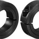 MECCANIXITY Shaft Collar 1.1 Inch Bore Single Split Carbon Steel Clamping Collar Shaft Collars with Set Screw Black 2 Pack