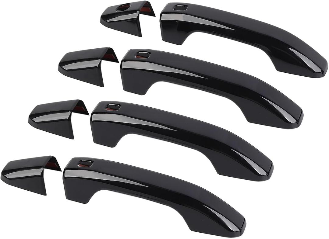 Linskip Exterior Door Handle Covers Compatible with 2021 2022 2023 2024 2025 Chevry Suburban Tahoe & 2021-2023 GMC Yukon & 2019-2025 Silverado/Sierra 1500, Exterior Accessories(Black)