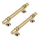Haliwu 10 Pack Gold Cabinet Handles, Brushed Brass Cabinet Pulls Kitchen Handles Barrel Champagne Gold Pull Kitchen Hardware, 4 inch Hole to Hole Center