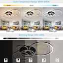 Modern LED Ceiling Light 90W Dimmable Ceiling Light Fixture with Remote Control 5 Rings Flush Mount Ceiling Light Black Acrylic Chandelier LED for Living Room Bedroom Kitchen Light fixtures(4+1B01)
