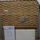 SONGMICS Laundry Hamper with Lid, 23.8 Gallon (90 L) Synthetic Rattan Clothes Laundry Basket with Lid and Handles, Foldable, Removable Liner, Goose Yellow