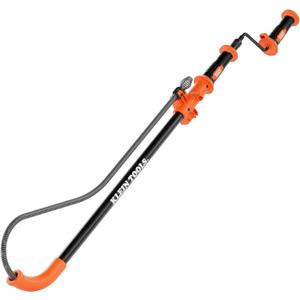 Klein Tools 53018 6-Foot Steel Toilet Auger, Extendable Toilet Snake Drain Clog Remover, Hybrid Manual Drill Operation, Plumbing Snake for Drains